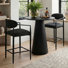 3 - Piece 30" Round Counter Height Dining Set With Upholstered Bar Stools