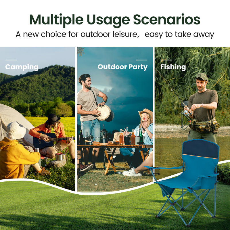 Folding Camping Chair, Blue