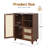 Rattan Buffet Cabinet With Adjustable Shelf, Sideboard With Drawers For Living Room, Kitchen, Entryway-983279928