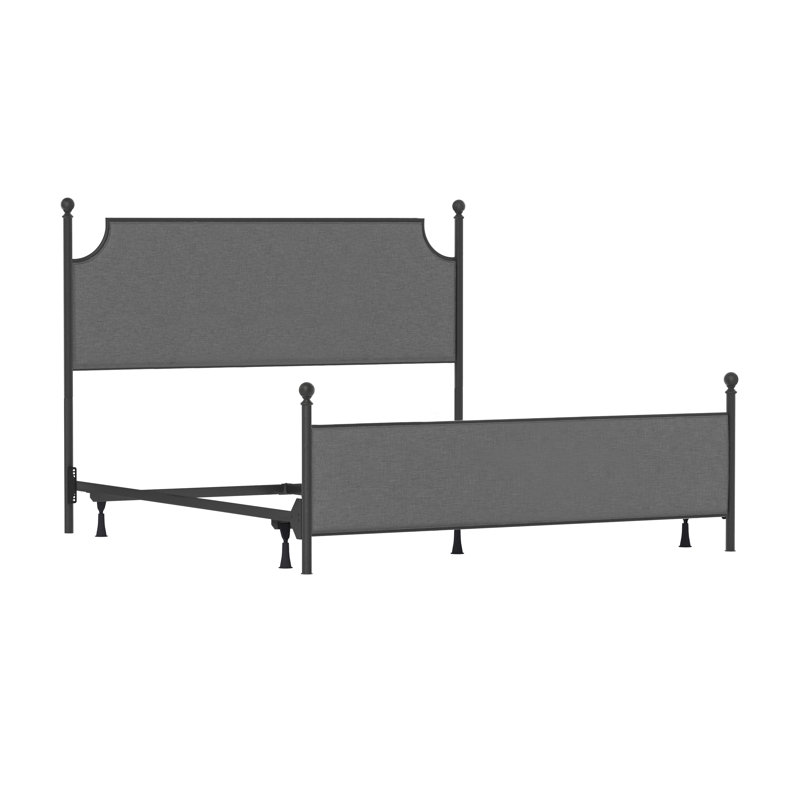 Lit standard tapissier en métal Olague, Très grand, Noir