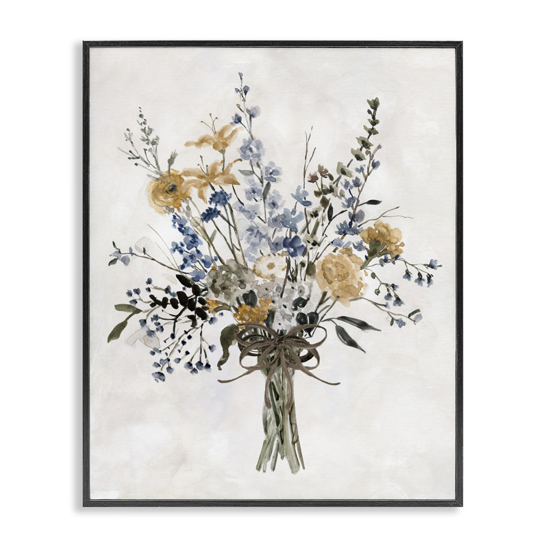Giclée encadrée de délicats Botanicals Bushel, design par Carol Robinson, H 14 po x l 11 po, Giclée noire de minuit encadrée