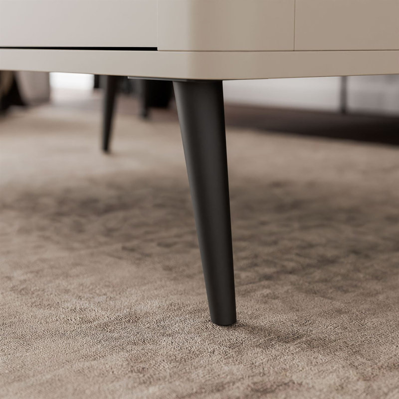 Four Leg Coffee Table with Storage, cashmere / grey stone
