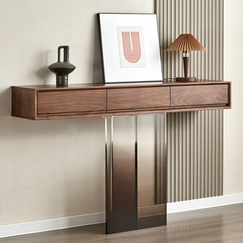 Console moderne simple et luxueuse, 35.4" H x 47.2" W x 13.8" D, Noir