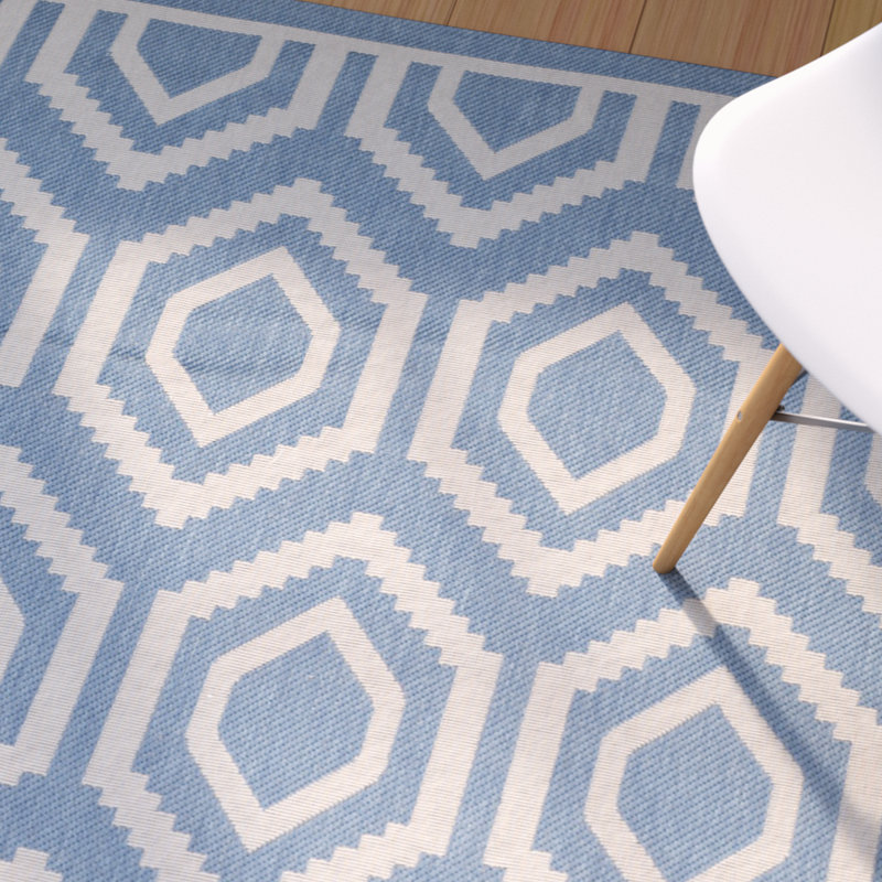 Tapis d'intérieur / extérieur à motif géométrique Deedrick, Tapis de couloir 2 pi 3 po x 8 pi