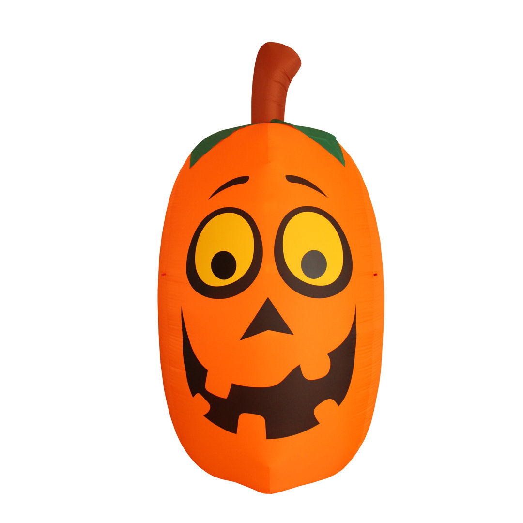 10 Foot Tall Lighted Over-sized Halloween Inflatable Silly Funny Pumpkin Face Indoor / Outdoor Blow Up Holiday Yard Decoration The Holiday Aisle®