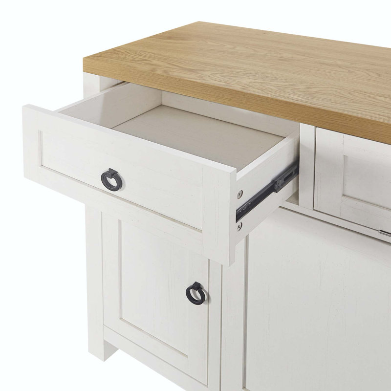 Armoire d'appoint à 4 portes avec tiroir Aabia, Brun