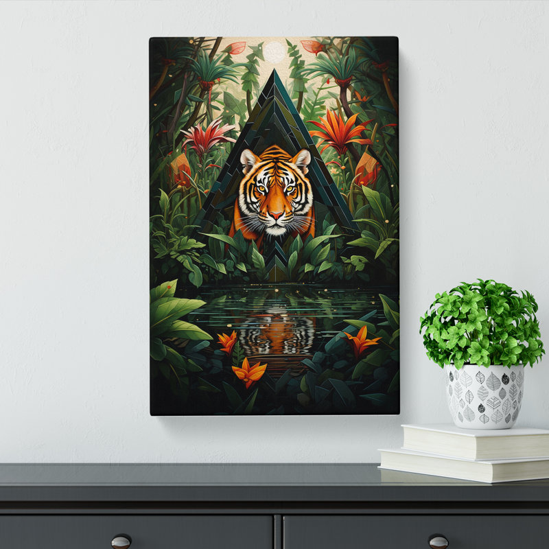 Jungle Geometric - Art Prints - Wrapped Canvas, 76cm H x 50cm W x 3cm D
