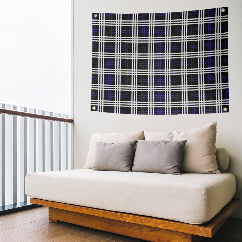 Tapisserie polyester Baltimore Luxury, H 50 po x l 59 po, Noir / mauve / blanc