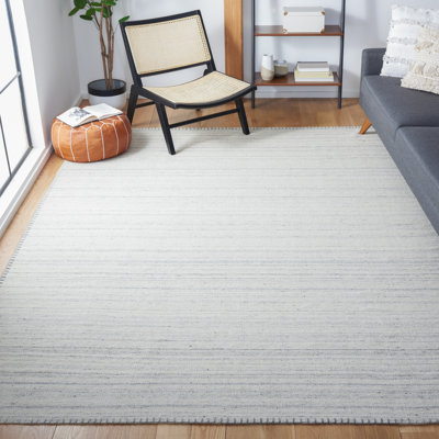 Tapis en laine / coton à tissage plat Gramm en beige / gris clair