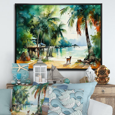Dog On The Beach - Dog Canvas Prints