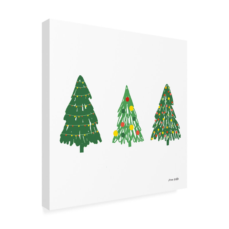 Ann Kelle, arbres sur toile blanche, H 35 po x l 35 po x P 2 po