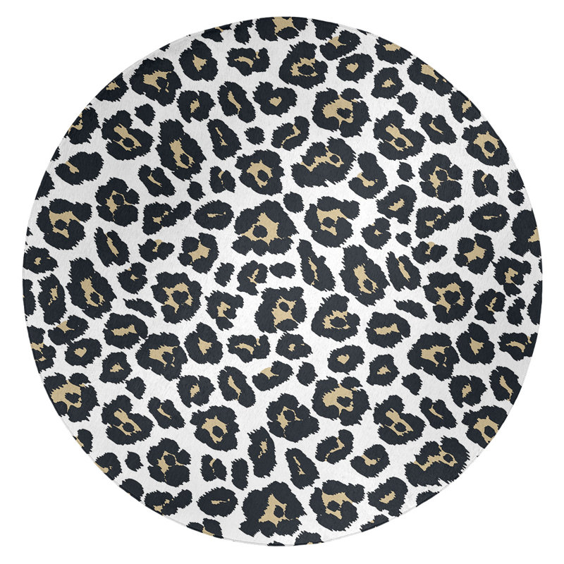 Animal Print Indoor Rug, Round 5'
