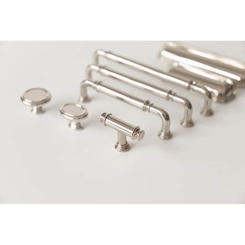 Berkshire Collection Handle Pull - Cabinet Pull - Farmhouse Hardware for Drawers & Cabinets, Polished Nickel, 3 3/4"