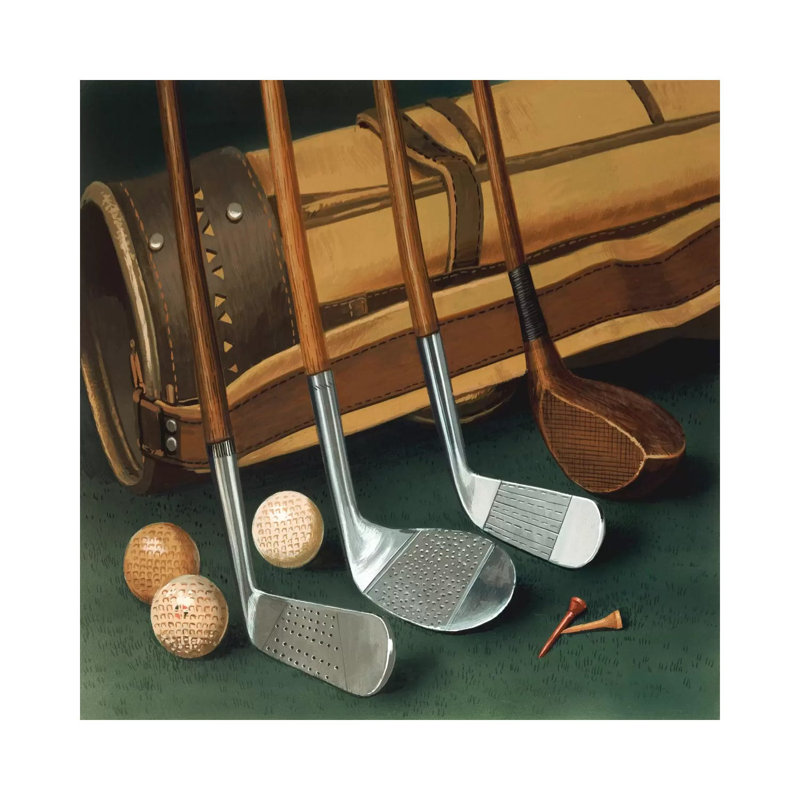 Club Line Up (Golf) by William Vanderdasson - Wrapped Canvas Print, 30.48 cm H x 30.48 cm W