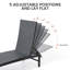 Chaise longue inclinable en métal pour patio avec table d'appoint en aluminium-708145986