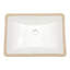 Lavabo de salle de bain rectangulaire encastré en céramique blanche 21 po x 15 po, sous le comptoir avec trou de trop-plein