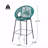 Set Of 2 Outdoor Patio Barstool, Teal Faux PE Wicker-1127566552