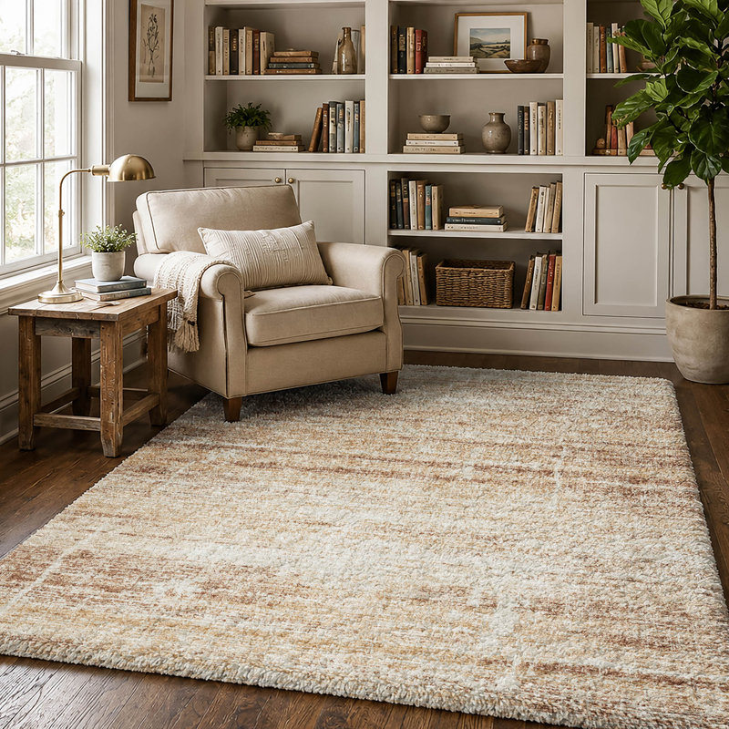 Washable Abstract Indoor Rug, Cuivre, 3' x 5'