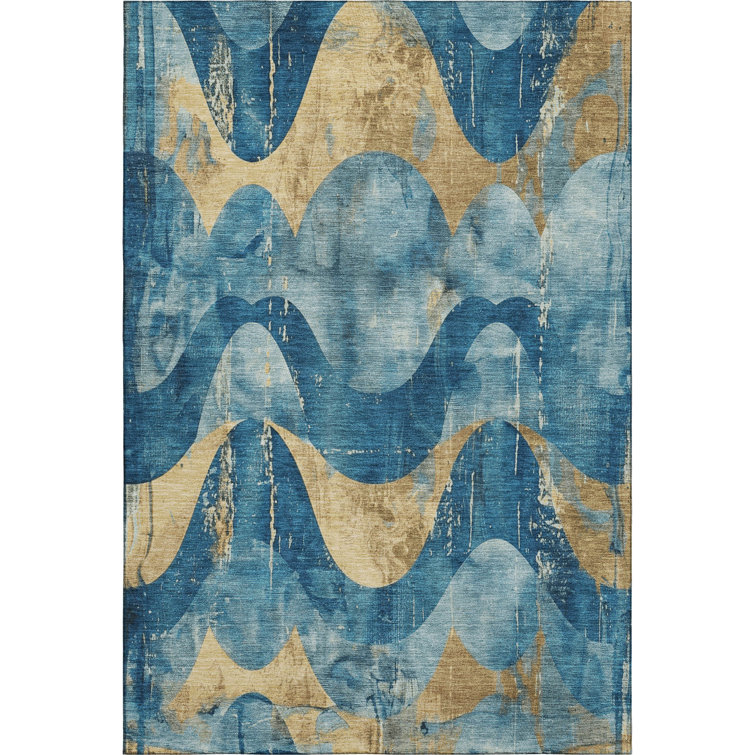 Premium Machine Washable Maag AMF1786 Swirls Rug