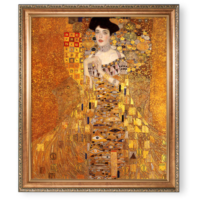 «The Lady in Gold» par Gustav Klimt, format encadré: 34,5 po x 28,5 po, format image: 30 po x 24 po, cadre de gaufrage doré luxueux reproductions d'art classique du monde, impression sur toile giclée pour décoration intérieure