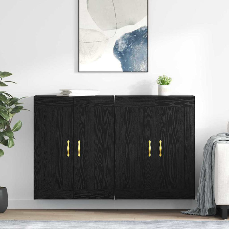 Highboard Accent Chest, Black Oak