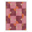 Tapis lavable à la machine antidérapant à motif géométrique rose bourgogne -129158161