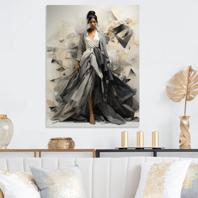 «Black Fashion» Fusion Couture, création I - mode, art mural en métal
