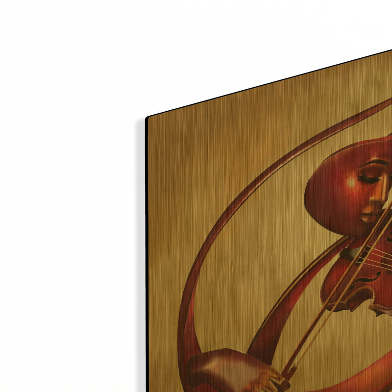 Cordes éthérées de Salaam Muhammad, tableau mural en métal doré, 30,5 x 30,5 cm, 12 po x 12 po