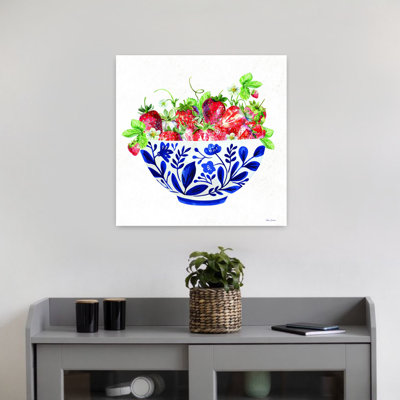 Art mural abstrait bol de fraises