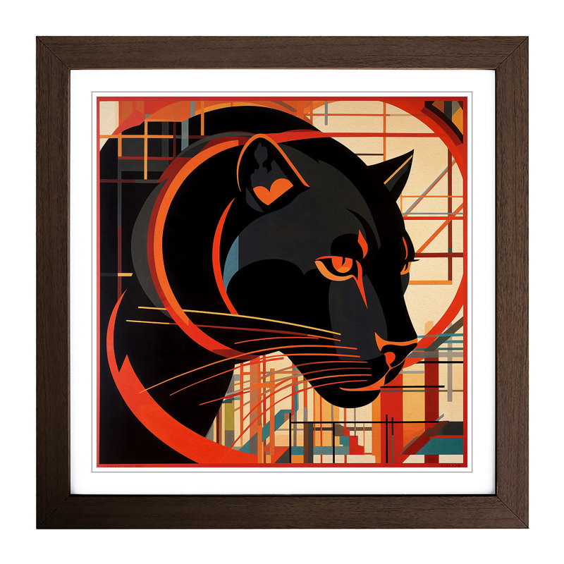 Panther Constructivism No.2 - Framed Print, Walnut
