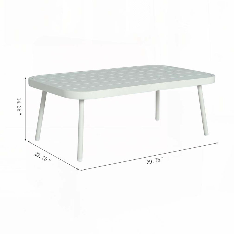 Causeuse et table d'extérieur, Gris, Blanc
