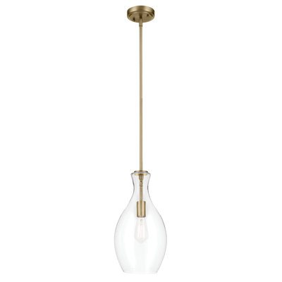 Luminaire suspendu en forme de cloche à 1 lumière 17,75 po avec verre bullé transparent