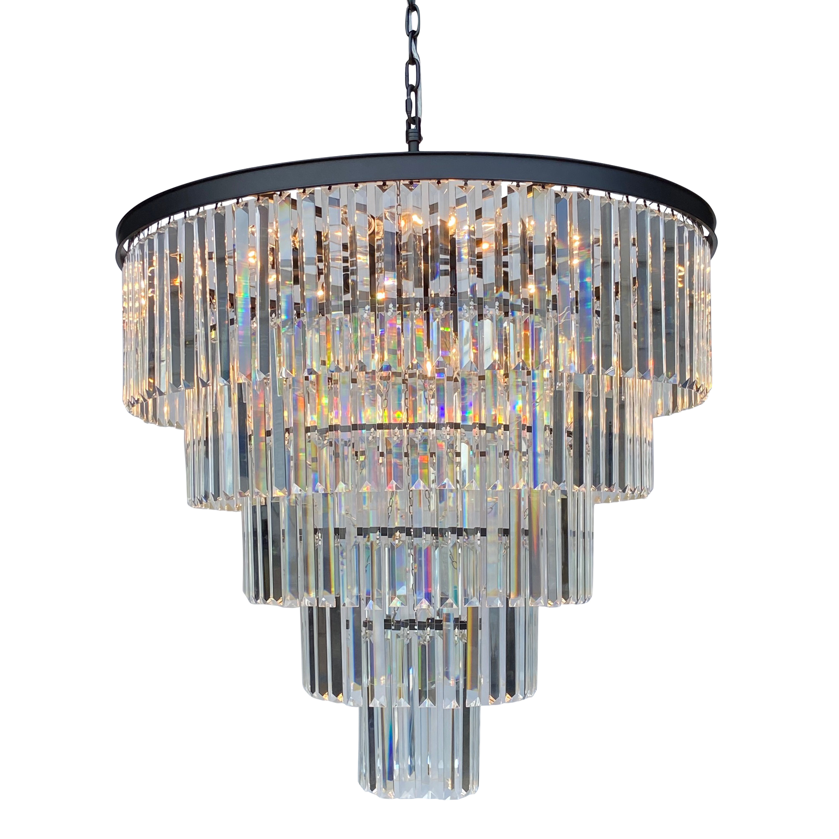 Everly Quinn D’angelo 18 Light Round Glass Crystal Prism Chandelier ...
