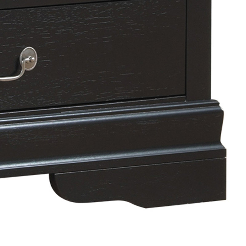 Commode traditionnelle avec rangement pour chambre à coucher, Noir