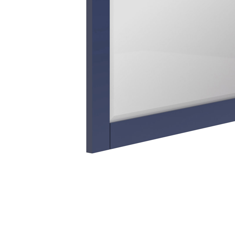 Bernharda 46 in. W x 32 in. H Modern & Contemporary Rectangular Framed Surface-Mount Bathroom Vanity Mirror in Marine Blue