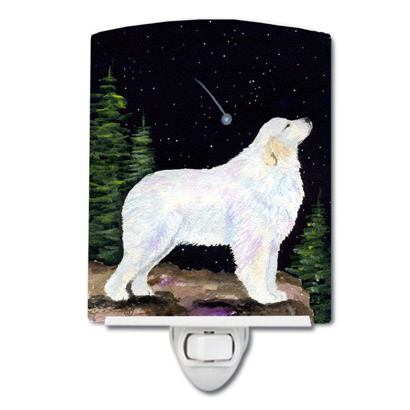 Starry Great Pyrenees Ceramic Night Light
