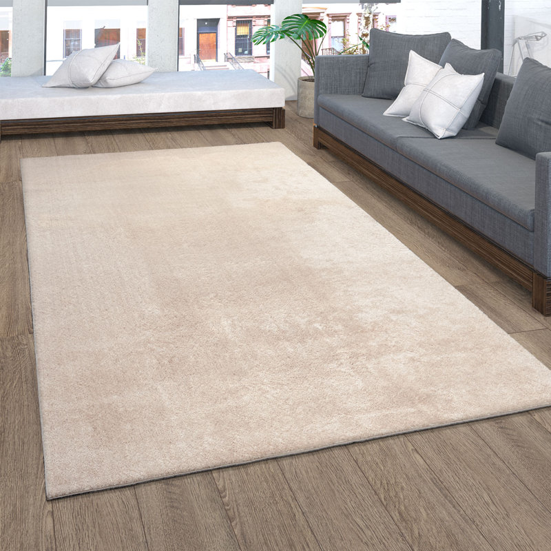 Tapis doux, doux, à poils courts, antidérapant, de couleur unie, lavable, Rectangle 7 pi 10 po x 11 pi 2 po, Beige kaki