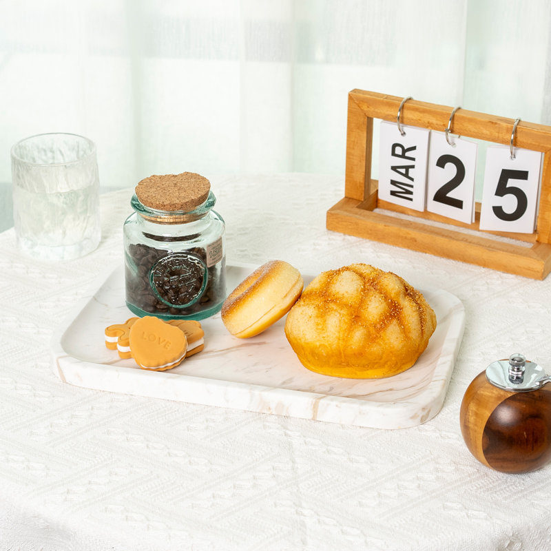 Guein Rectangle Natural Marble Tray,Volakas