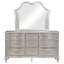 Commode élégante à 9 tiroirs avec miroir double arqué