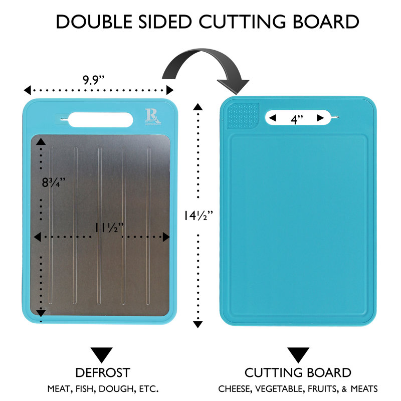 Planche à découper plateau de dégivrage, 4 en 1, Turquoise