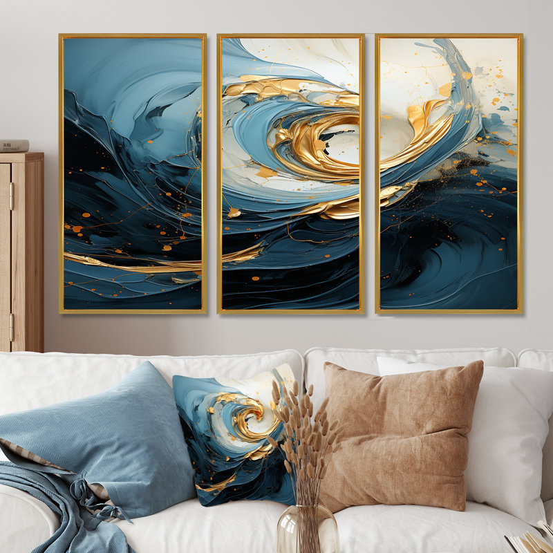 Ensemble de salon Golden Art, Cadre flottant doré, H 28 po x l 36 po x P 1 po