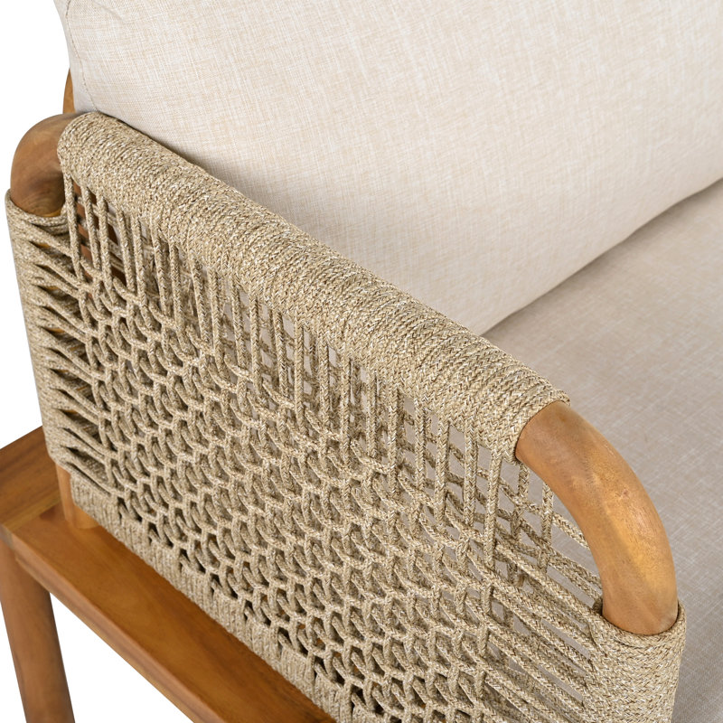 Ensemble de canapé d'extérieur en bois d'acacia et corde