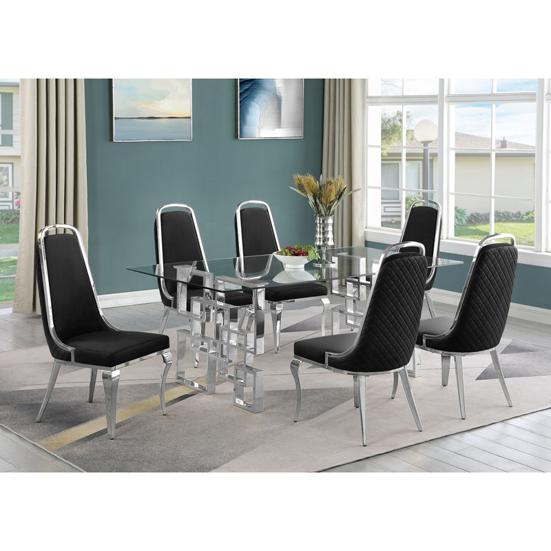 Ensemble repas 6 personnes Godley, Noir