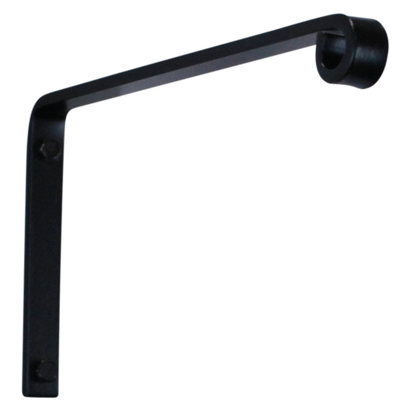 Artisan Forged Plant Hanger Wall Shelf Bracket Hook Large Black, 6.25" H x 0.75" W x 11.75" D