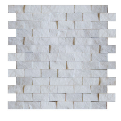 1x2 BRICK SPLITFACE BIANCO DOLOMITE