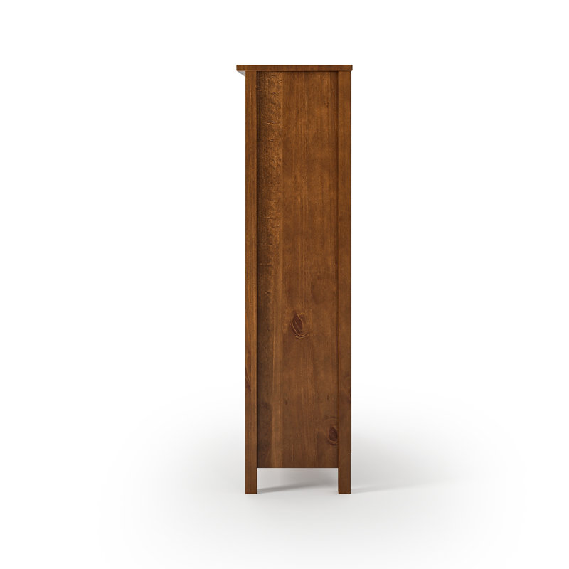 Bibliothèque en bois massif de style Shaker classique, (4 tablettes) H 48 po x l 30 po x P 13,25 po, Pacane foncée