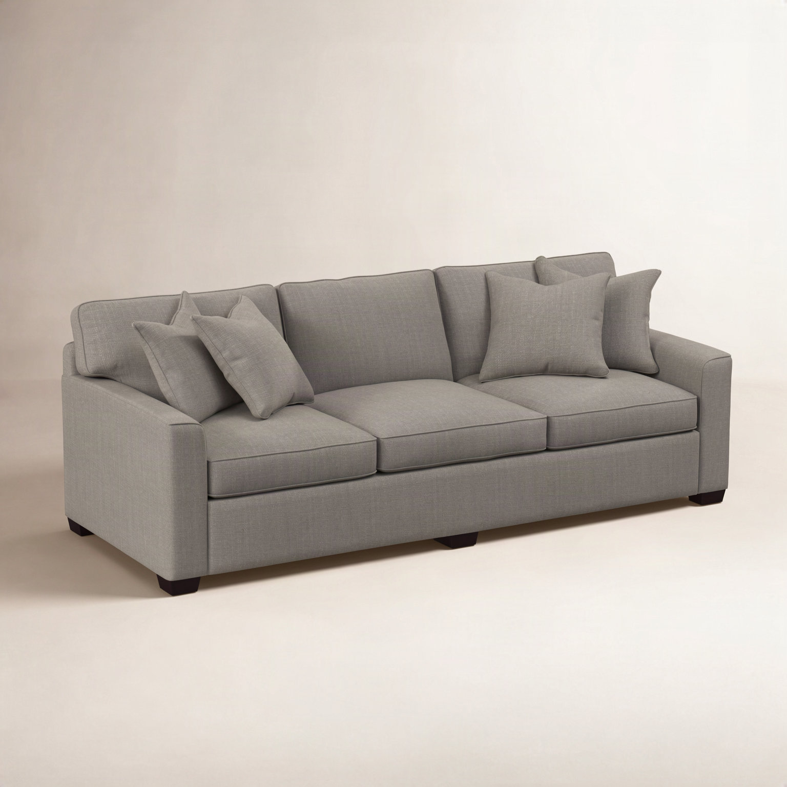 Frye 93'' Upholstered Sofa, Java, Green and Blue Stripe; 0252-54