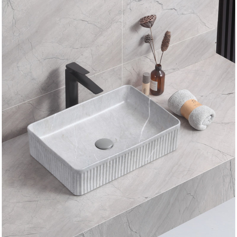Ivy Bronx Conagher 500mm L x 340mm W Ceramic Rectangular Sink, Grey