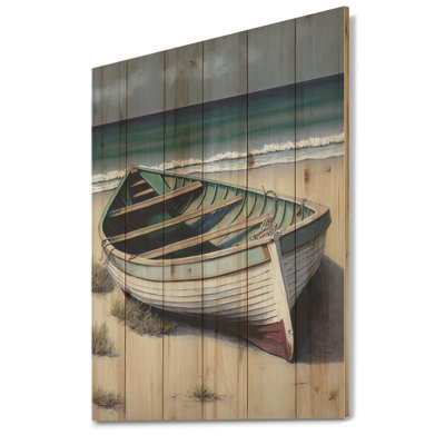 Sandyville, bateau sur le rivage III - impression sur bois sans cadre