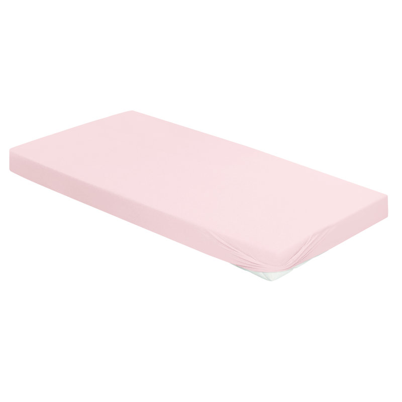 Jupiter 100% Cotton Jersey Knit Fitted Sheet, Light pink, 100-120 x 200-220cm